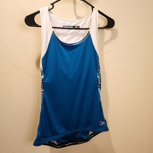 Nishiki Women's Blue and White Athletic  Tank Top Size MD